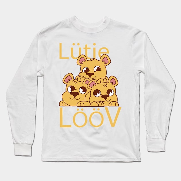 Lütje Lööv Low German Little Lion Long Sleeve T-Shirt by DormIronDesigns